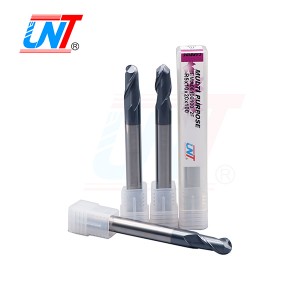 2 Flute dài cổ bóng Nose HRc55 Carbide Công cụ