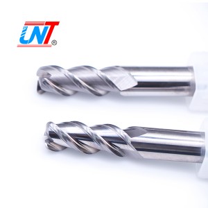 3 Flute 45 ° Helix Alu DLC Coated Solid Carbide Corner Radius End Mill