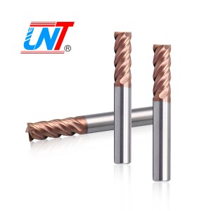 Carbide 4 flute end mills for high hardness steel