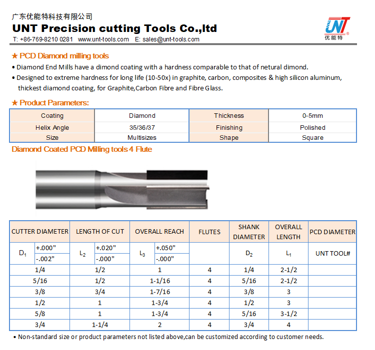 Carbure 4 flûte seule extrémité - Guangdong UNT de précision outils de  coupe Co., Ltd.