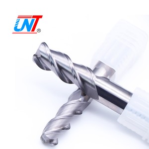 3 Flute 45 ° Helix Alu DLC Coated Solid Carbide Corner Radius End Mill